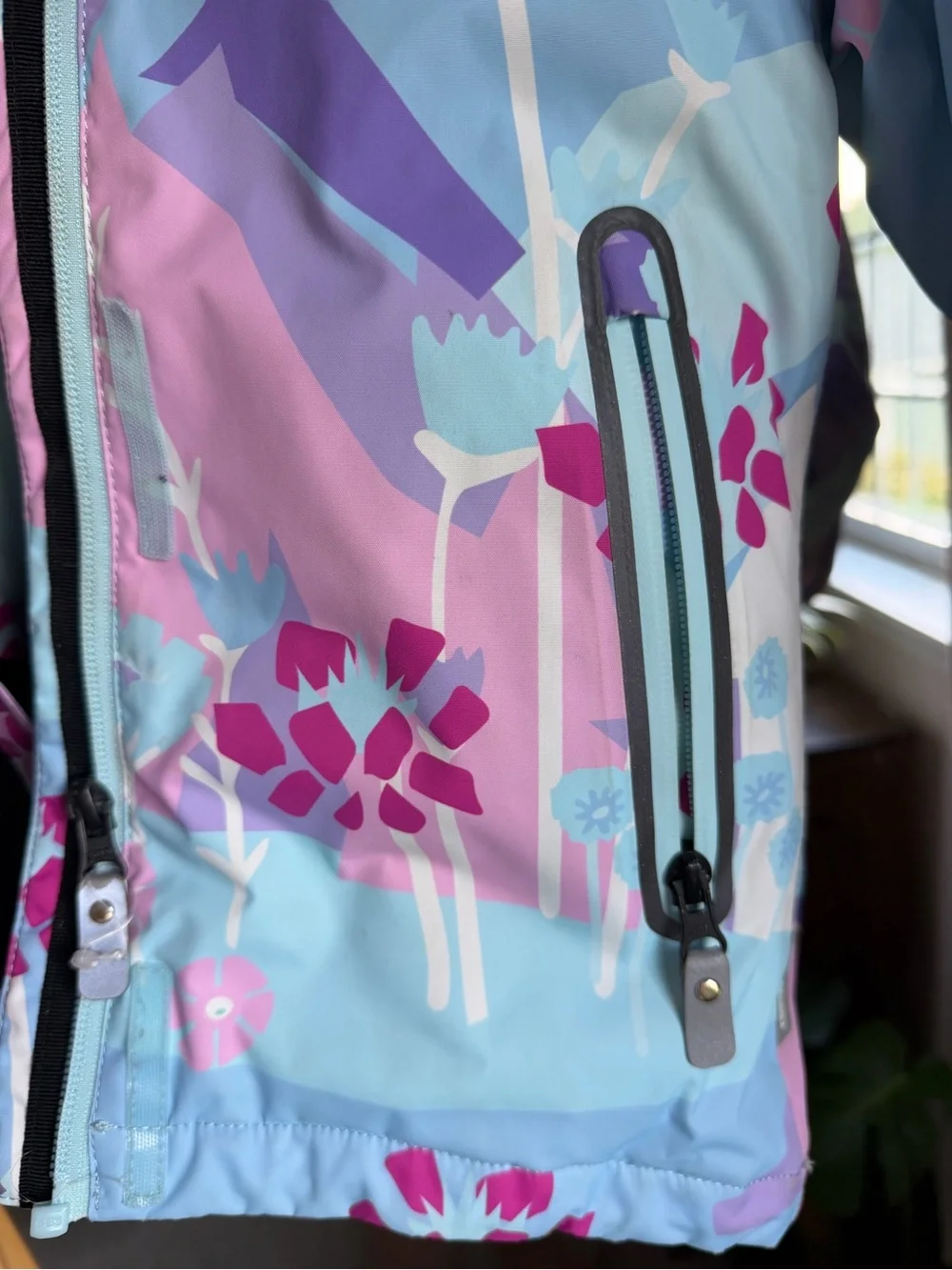 Reima Kiiruna Kids Ski Jacket - Pastel Floral Print (Blue/Pink)
